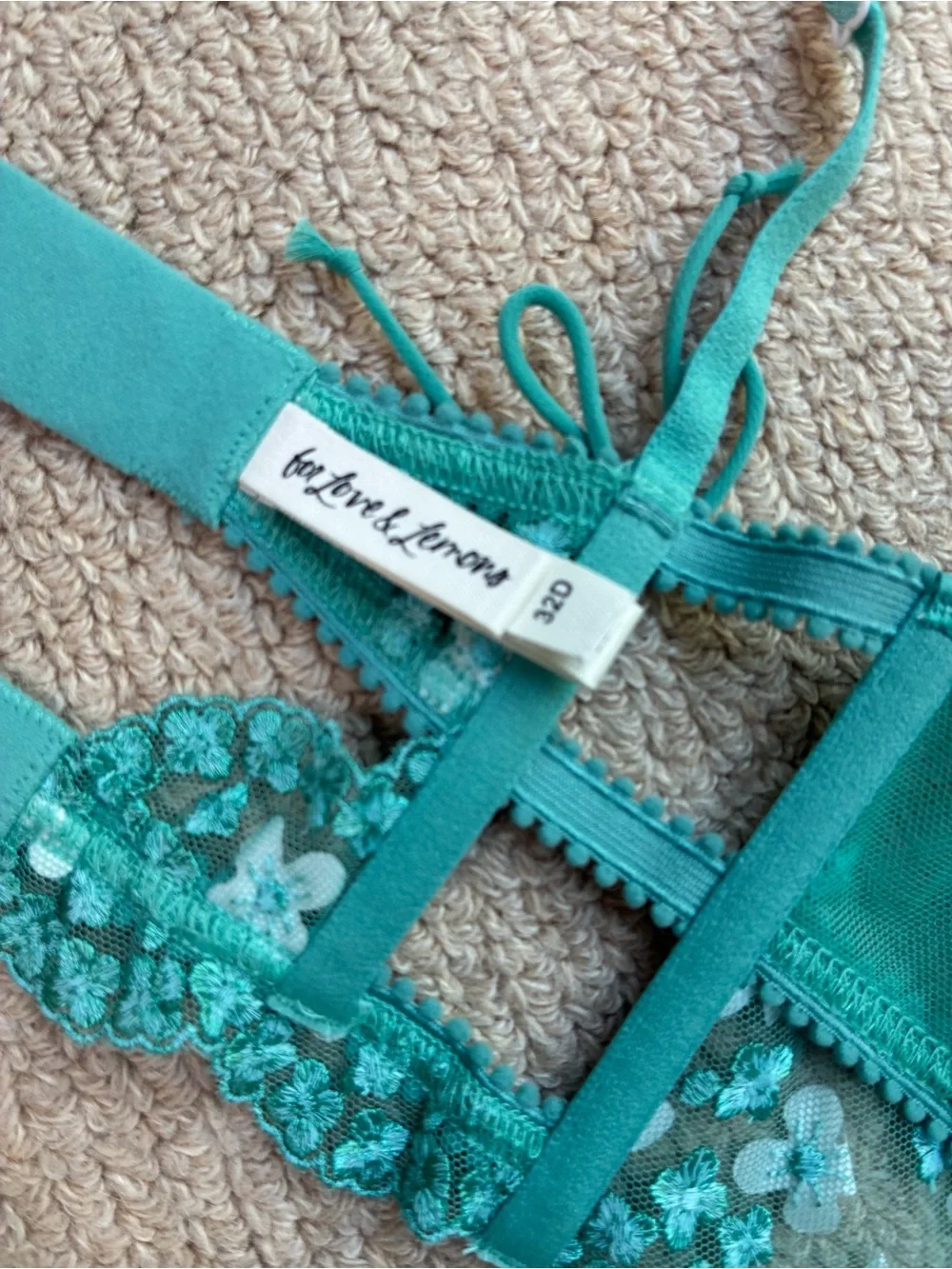 For Love & Lemons Floral Lace Longline Bralette top - Picture 4 of 6